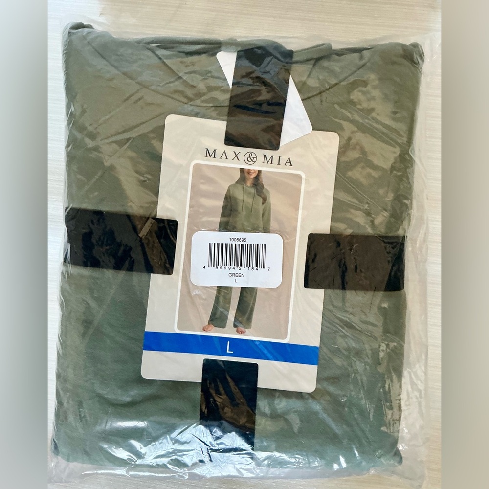 Max & Mia Dark Sage Hoodie Lounge Set – Ultimate Comfort-Sizes S, M, L, XXL- NWT - Picture 2 of 7